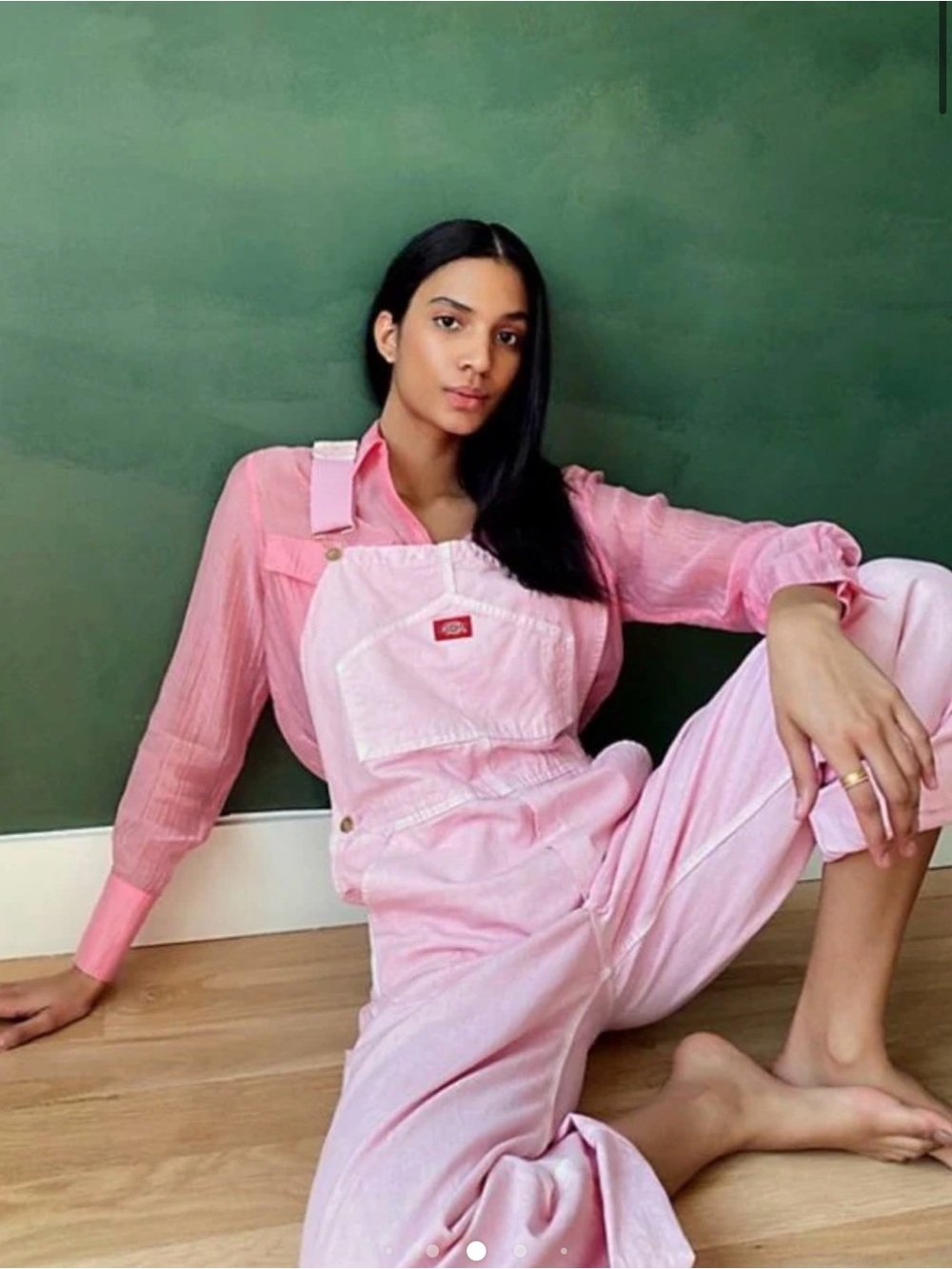 Free people dickies pink overalls